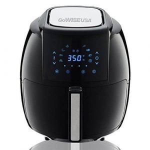 GoWISE USA 5.8-QT Programmable 8-in-1 Air Fryer XL + 50 Recipes for your Air Fryer Book, Black