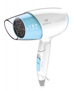 Havells HD3201 1500W 3 Heat (Hot Cool Warm) Settings Hair Dryer with Ionic Air Flow for smooth shiny hair (Blue)
