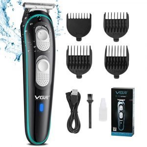 VGR Professional Hair Clippers Rechargeable Cordless Beard Hair Trimmer Haircut Kit with Guide Combs Brush USB Cord for Men, Family or Pets