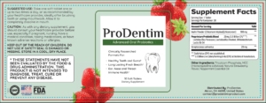 Prodentim label with ingredients